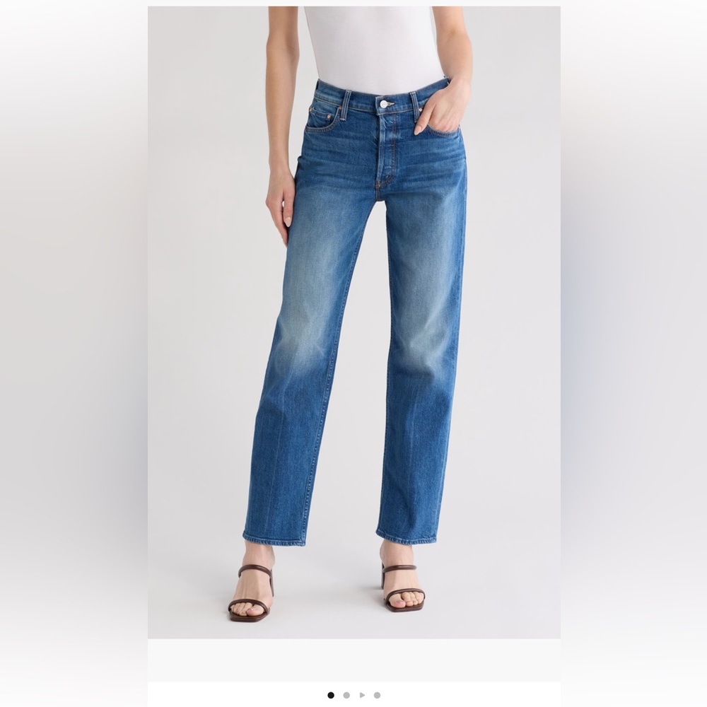 MOTHER Straight Leg Blue Jeans